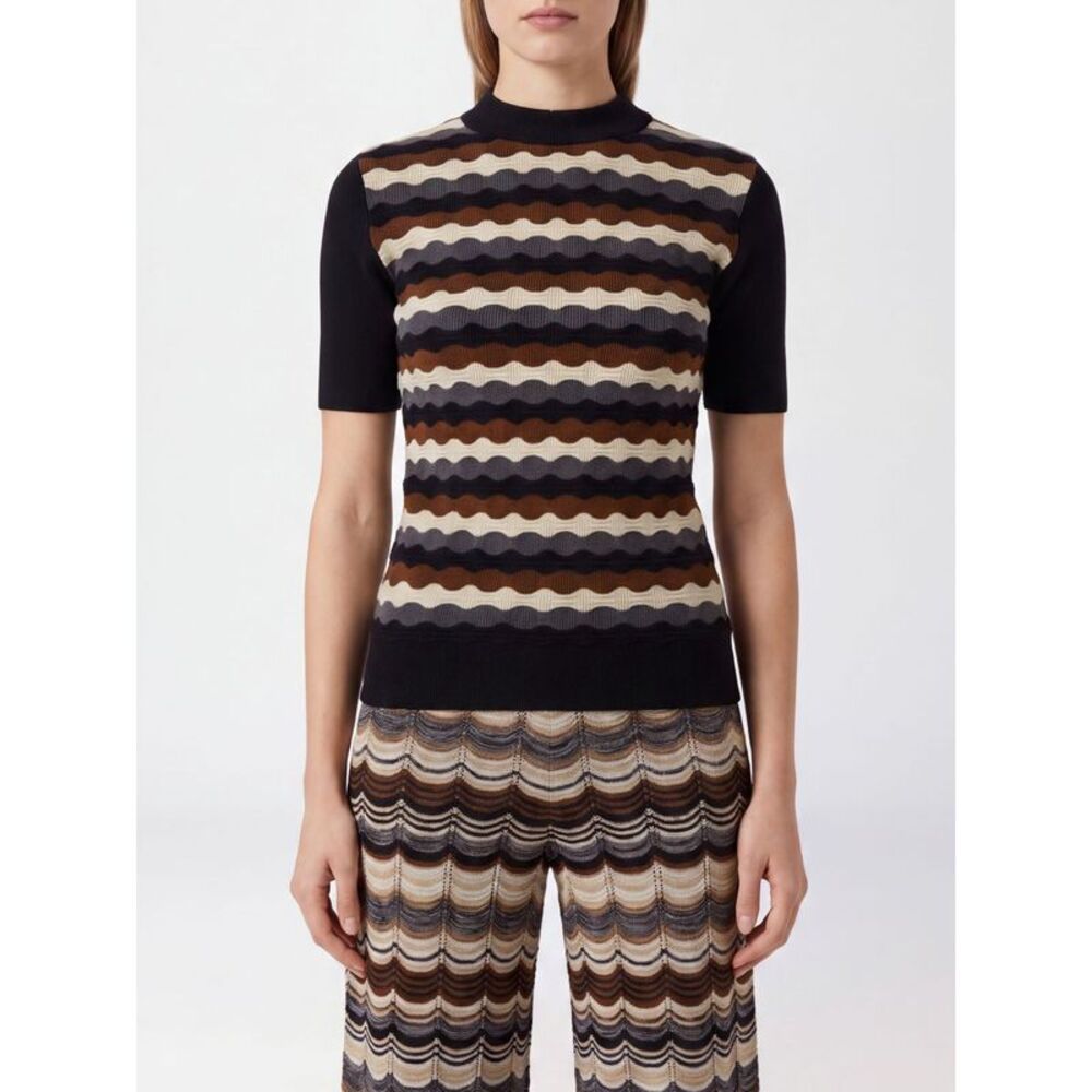 Marni Women Marni Slim Fit Multicolour Striped Virgin Wool Jumper